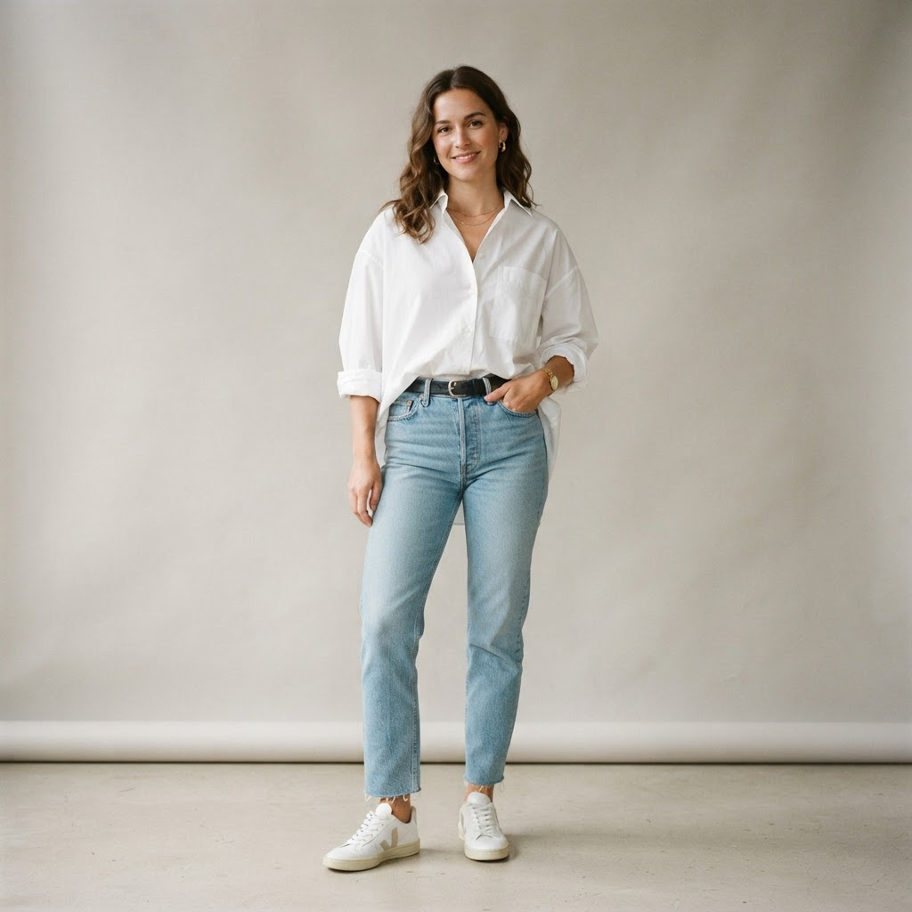 Oversize Poplin Gömlek – Beyaz